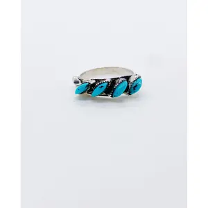 ZUNI TURQUOISE NEEDLEPOINT RING ⋄ Size 5.5