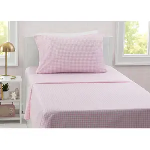 Pink Gingham 3-Piece Twin Sheet Set