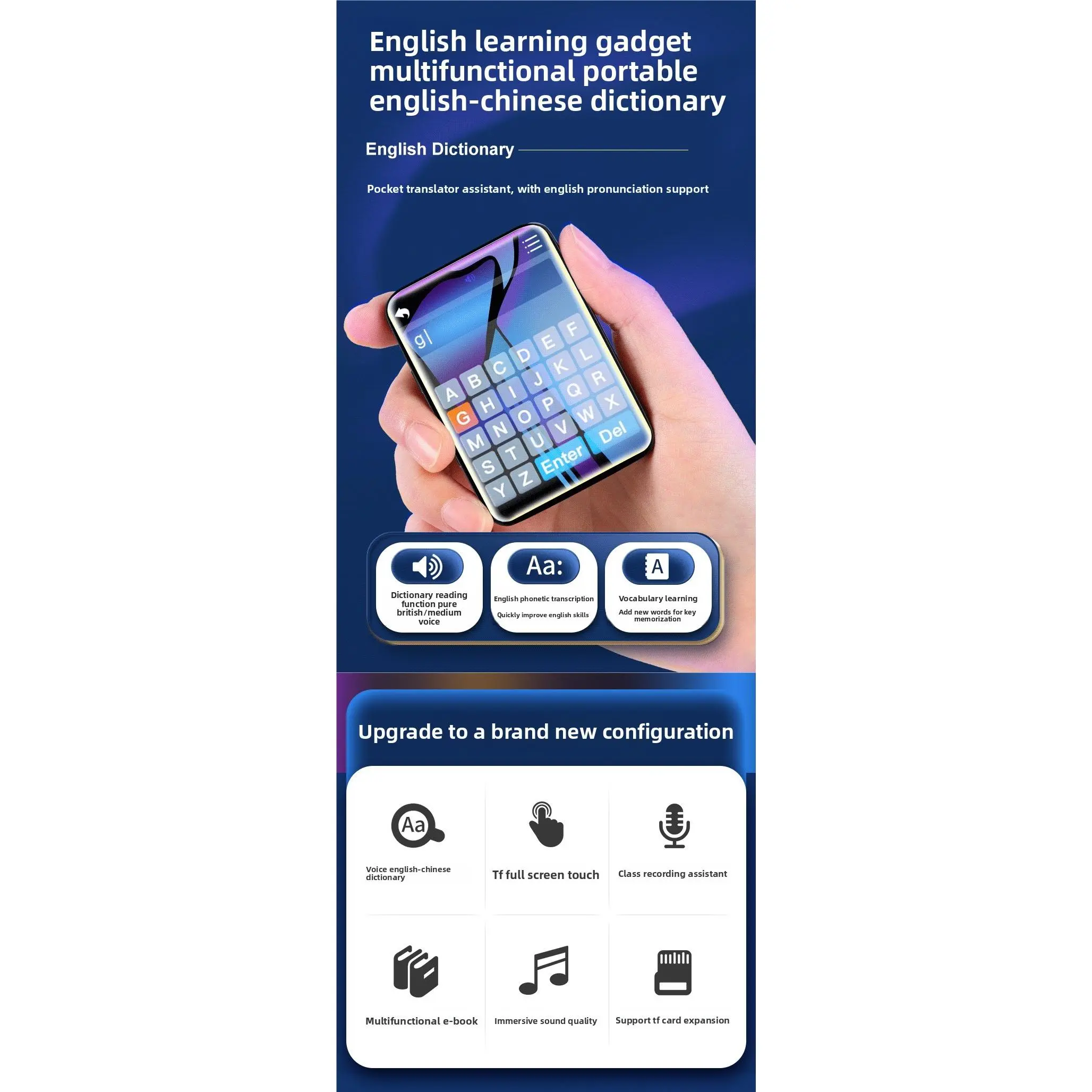 Compact Portable Wireless Bluetooth Audio MP4 Player with Screen, Headphone-Compatible Device for High School Students’ Music and Novel Listening Compact Portable Wireless Bluetooth Audio MP4 Player with Screen, Headphone-Compatible Device for High School Students’ Music and Novel Listening