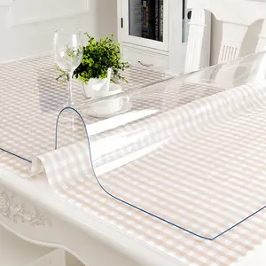 Clear Table Cover Protector Transparent Waterproof Tablecloth Mat Heat Resistant Scratch Proof Desk & Dining Table Protector Easy to Clean Vinyl Table Pad for Wood Glass Metal Coffee Table Home Office Use