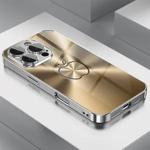 Simple Apple Pattern Phone Case Compatible with iPhone 16 Pro Max/16 Plus/16 Pro/16/15 Pro Max/15 Plus/15 Pro/15/14 Pro Max/14 Plus/14 Pro/14/13 Pro Max/13 Pro/13/12 Pro Max/12 Pro/12/11 Pro Max/11 Pro/11/XS Max/XR/X/7 Plus/7, with HD Glass Protection and