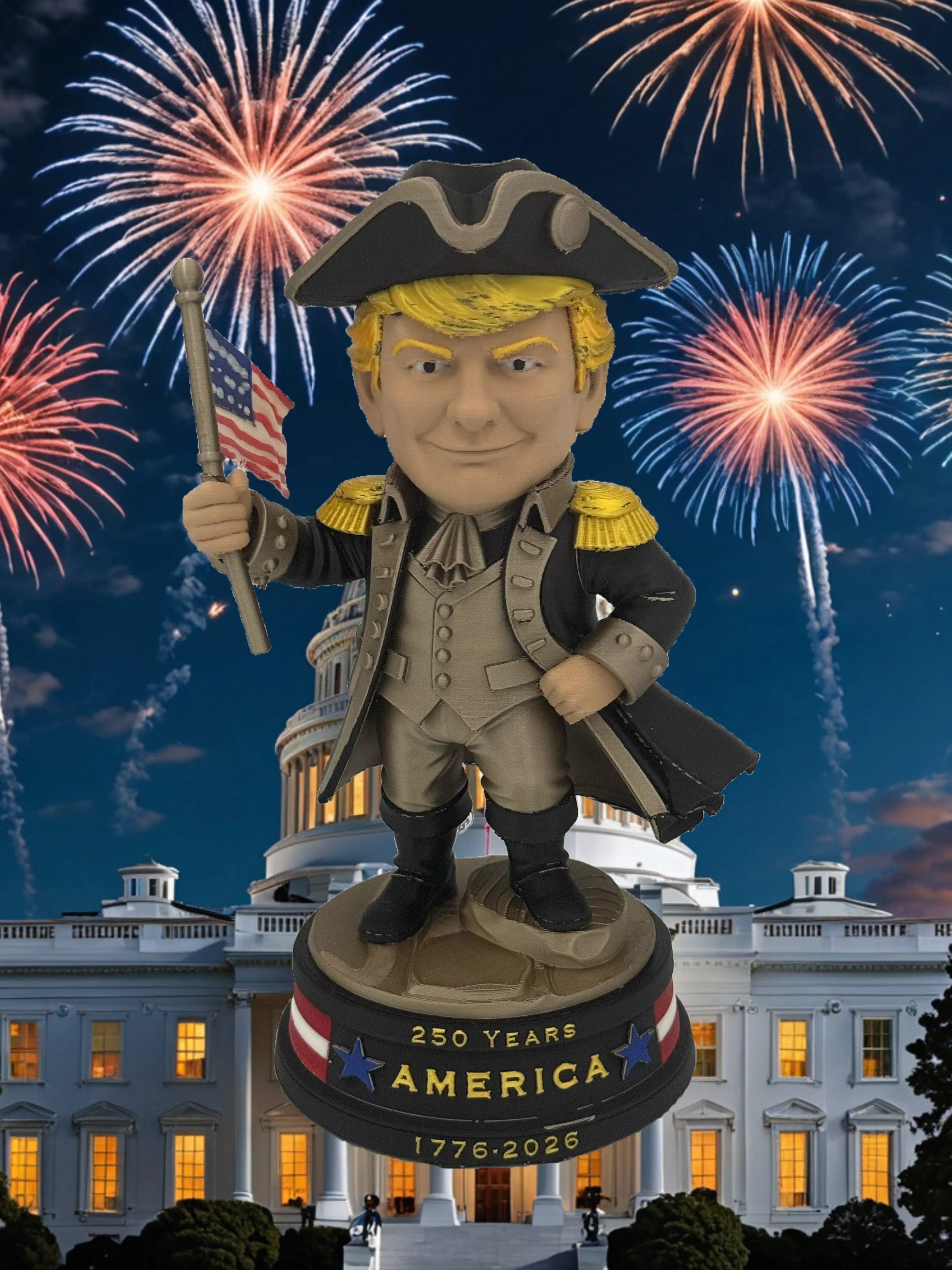 Trump 1776 Patriot Edition Statue | America 250 Collectible (1776–2026) | 4th of July Decor | Patriotic Gift | Caricature Figurine