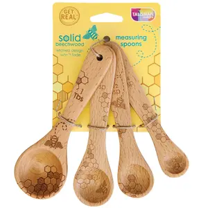 Beechwood - Measuring Spoons - Honey Bee