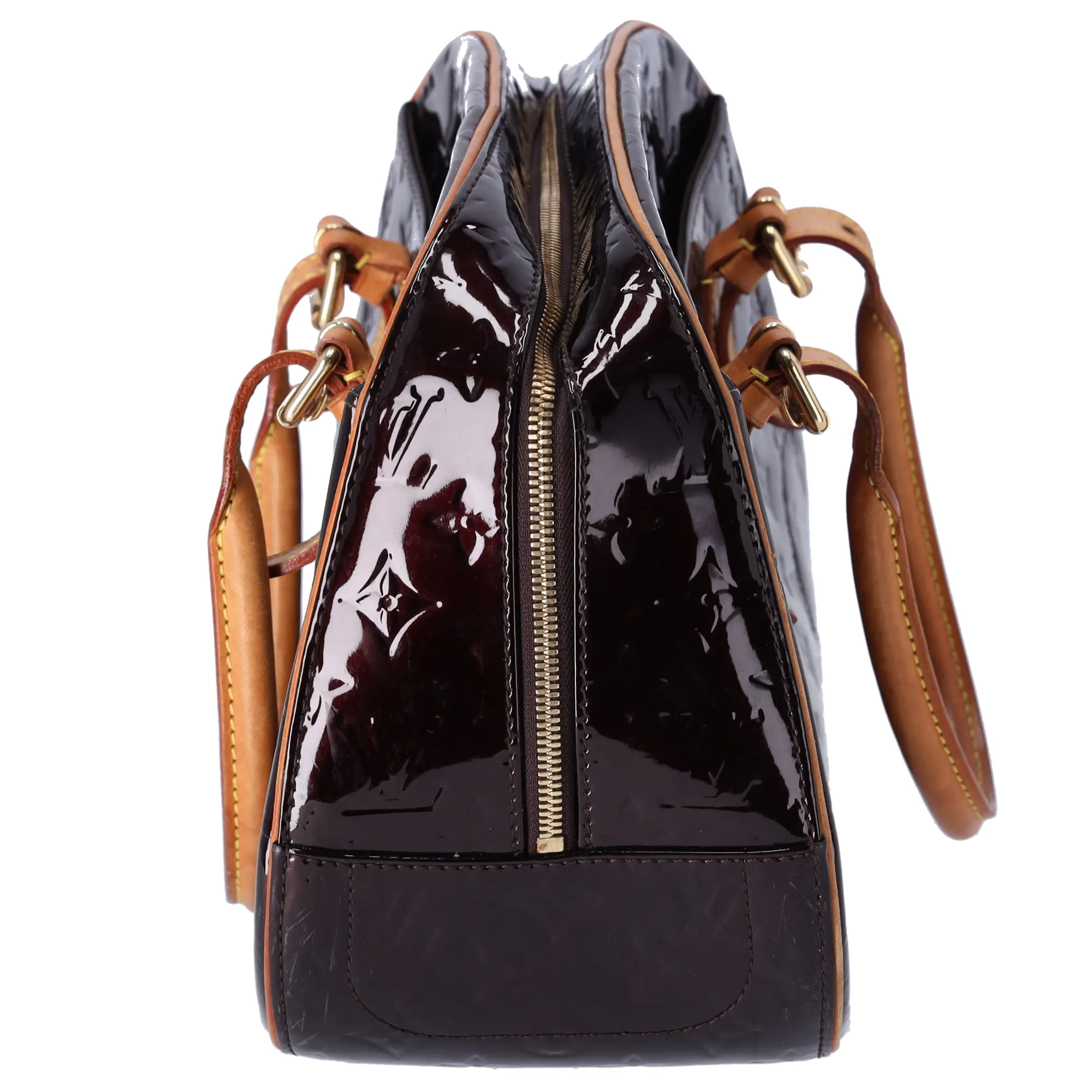 Louis Vuitton Black Patent & Brown Monogram Small Backpack, Original Box, Unused Louis Vuitton Reverse Monogram Palm Springs Backpack Mini  main image 4
