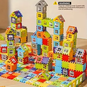 Colorful Stem Building Blocks Set for Kids, Educational DIY Toy Building Kit with Windows Design, Perfect Gift Idea