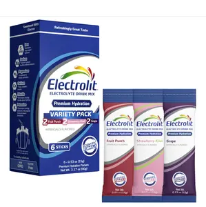 Electrolit Electrolytes Powder Packets, Variety 6 Pack, Powdered Hydration Packets for Dehydration & Rehydration, Post Workout Flavored Hydrating Drink Mix, Gluten Free Water Enhancer Sticks