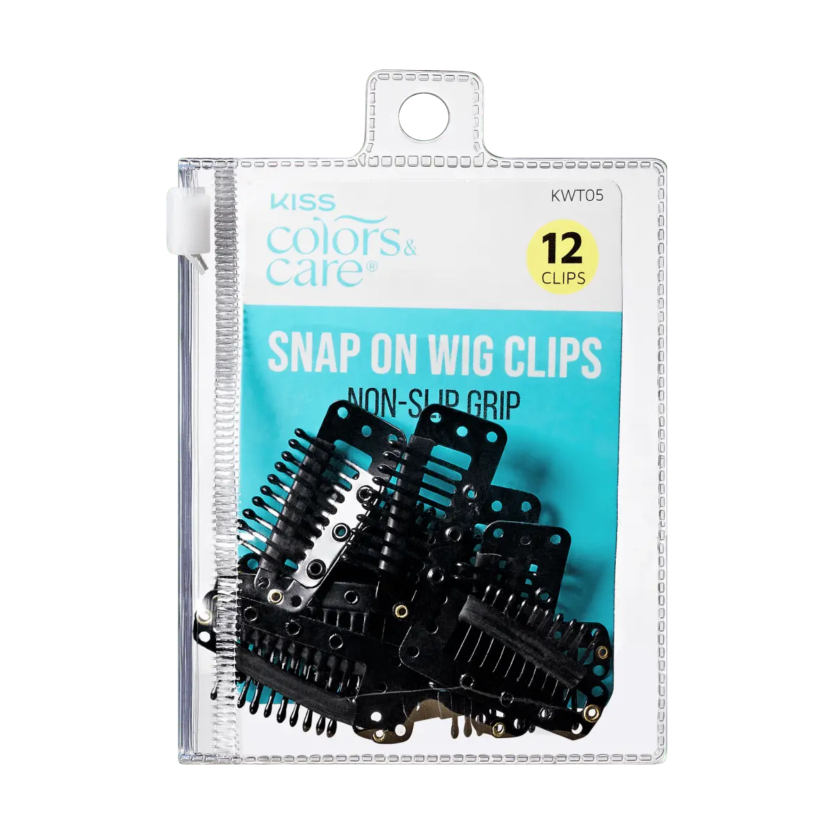 Kiss Colors & Care Snap-On Wig Clips - 12 Ct. | Non-Slip Grip, Wig Grip, 12 Clips, Hair Accessories