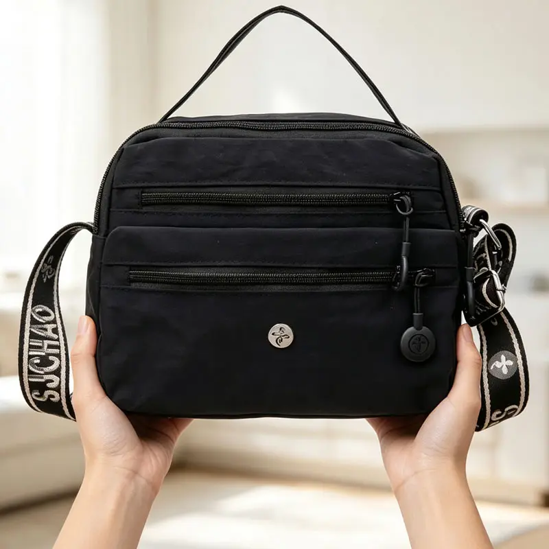 Lightweight Nylon Crossbody Bag for Women, New Casual Multi-Pocket Shoulder Bag, Large Capacity Commuter Messenger Bag, Trendy Everyday Sling Bag, Fashion Small Tote Bag for Work & Travel lady stylish