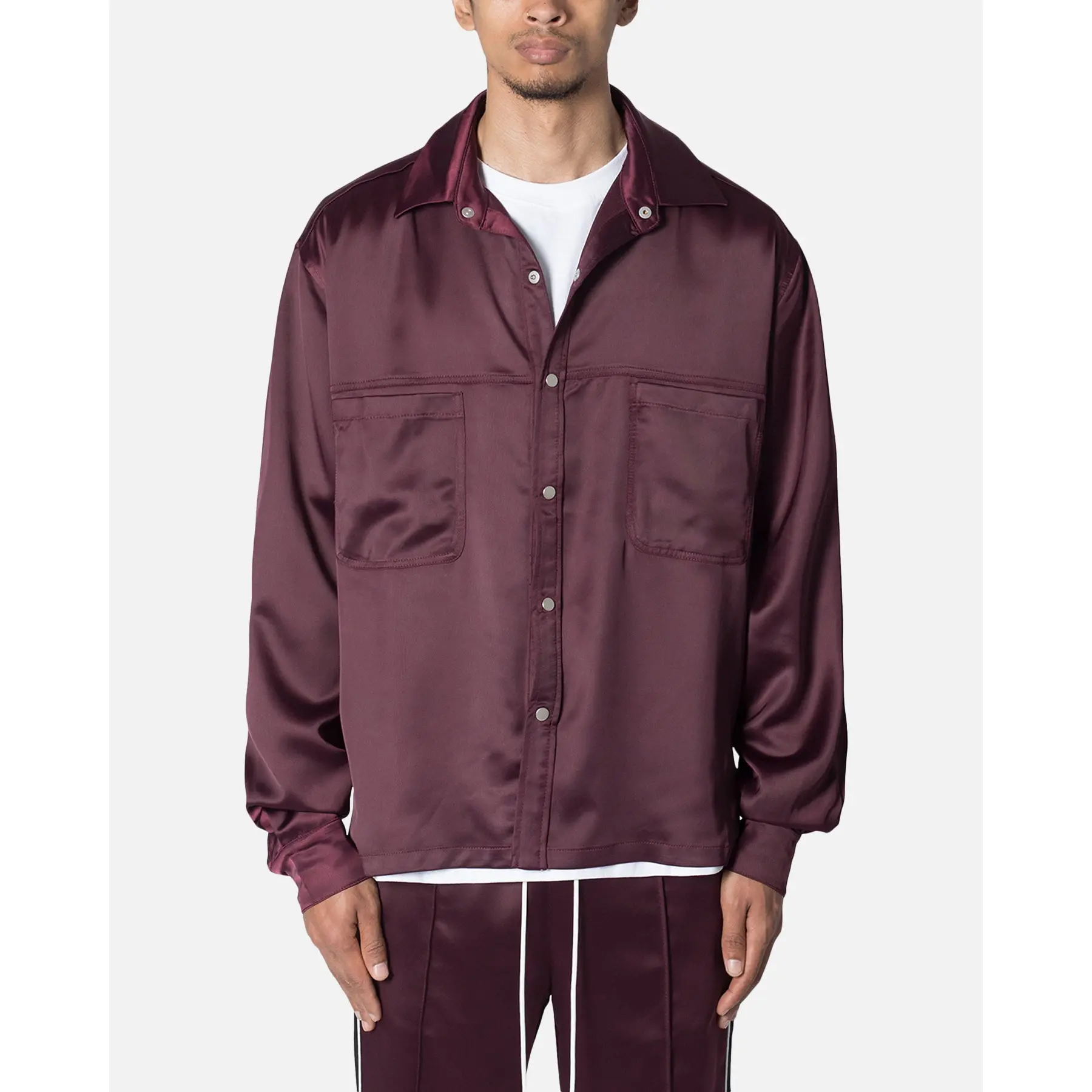 MNML Studded Pajama Shirt Burgundy