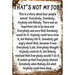8x12 Inch Funny Office Vintage Metal Sign, Humorous Workplace Teamwork Quote Wall Decor with Classic, Decorative, Nostalgic Home Sign Qualities, Classic Home Signs, Decorative Home Signs