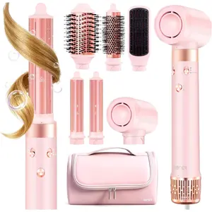 6-in-1 Professional Hot Air Stylist Automatic Curler - Powerful hair dryer brush and straightener set, quick drying of curly hair, plump and straight hair, shaping without thermal damage, suitable for all hair lengths Heavy Hanging Punching Bag