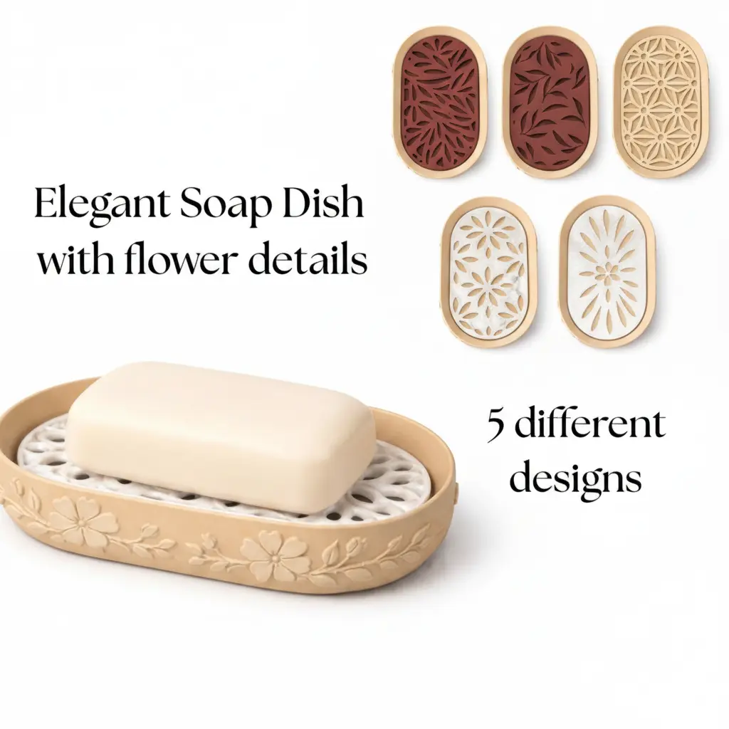Elegant Soap Dish with Decorative Top – 3D Printed