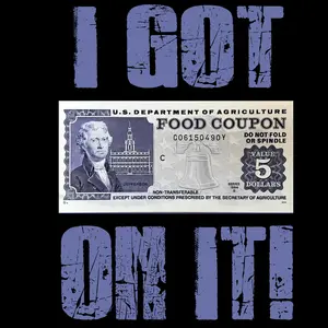 5-Pack or 10-Pack I Got Five On It Food Stamp - 11x12 DTF Transfers - Purple