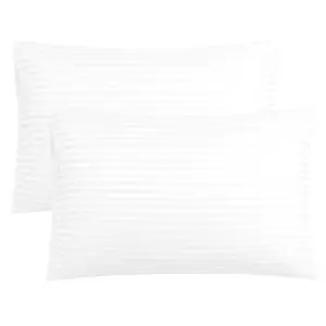 PiccoCasa Striped White Pillow cases Queen Size Set of 2, Soft Microfiber Pillowcase - 20x30 Inch, Breathable Bed Pillow Covers with Envelope Closure