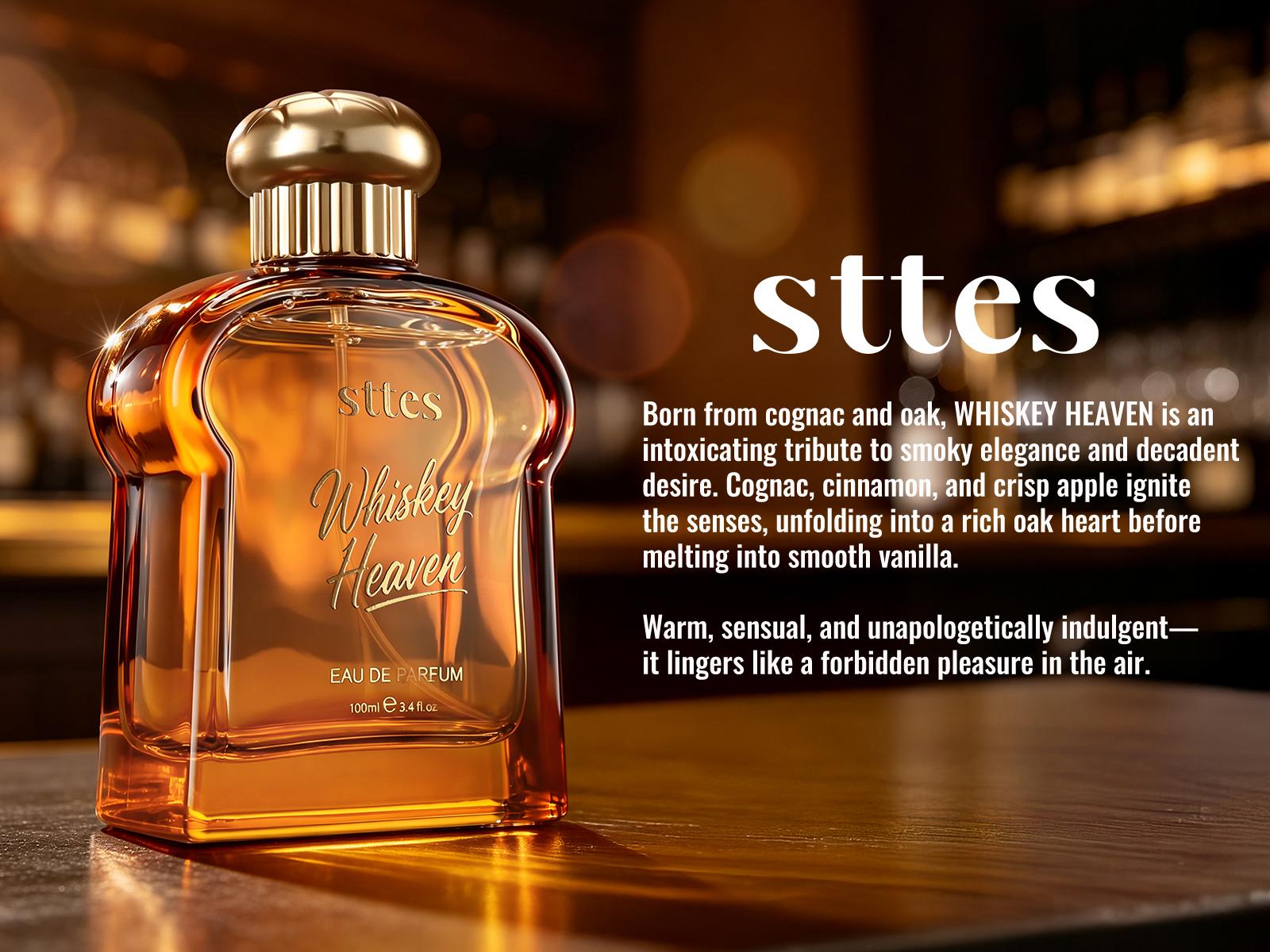 sttes Whiskey Heaven Eau de Parfum, Warm Woody Spicy Perfume for Men & Women, Cognac, Oak, Vanilla & Musk Fragrance Spray, 100ml/3.4 fl oz sttes Whiskey Heaven Eau de Parfum, Warm Woody Spicy Perfume for Men & Women, Cognac, Oak, Vanilla & Musk Fragrance Spray, 100ml/3.4 fl oz