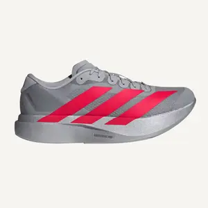 Adidas Men's Silver/Red Adizero EVO SL Running Shoes, KI3381