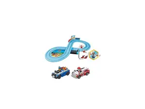 Carrera First Paw Patrol - Slot Car Race Track - Includes 2 Cars: Chase and Marshall - Battery-Powered Beginner Racing Set for Kids Ages 3 Years and Up, Multi