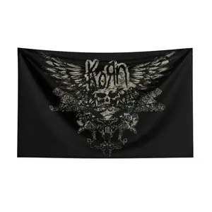 Korn Metal Rock Band Flag Banner Tapestry Wall Hanging Art, winter decoration Spooky outdoorfun