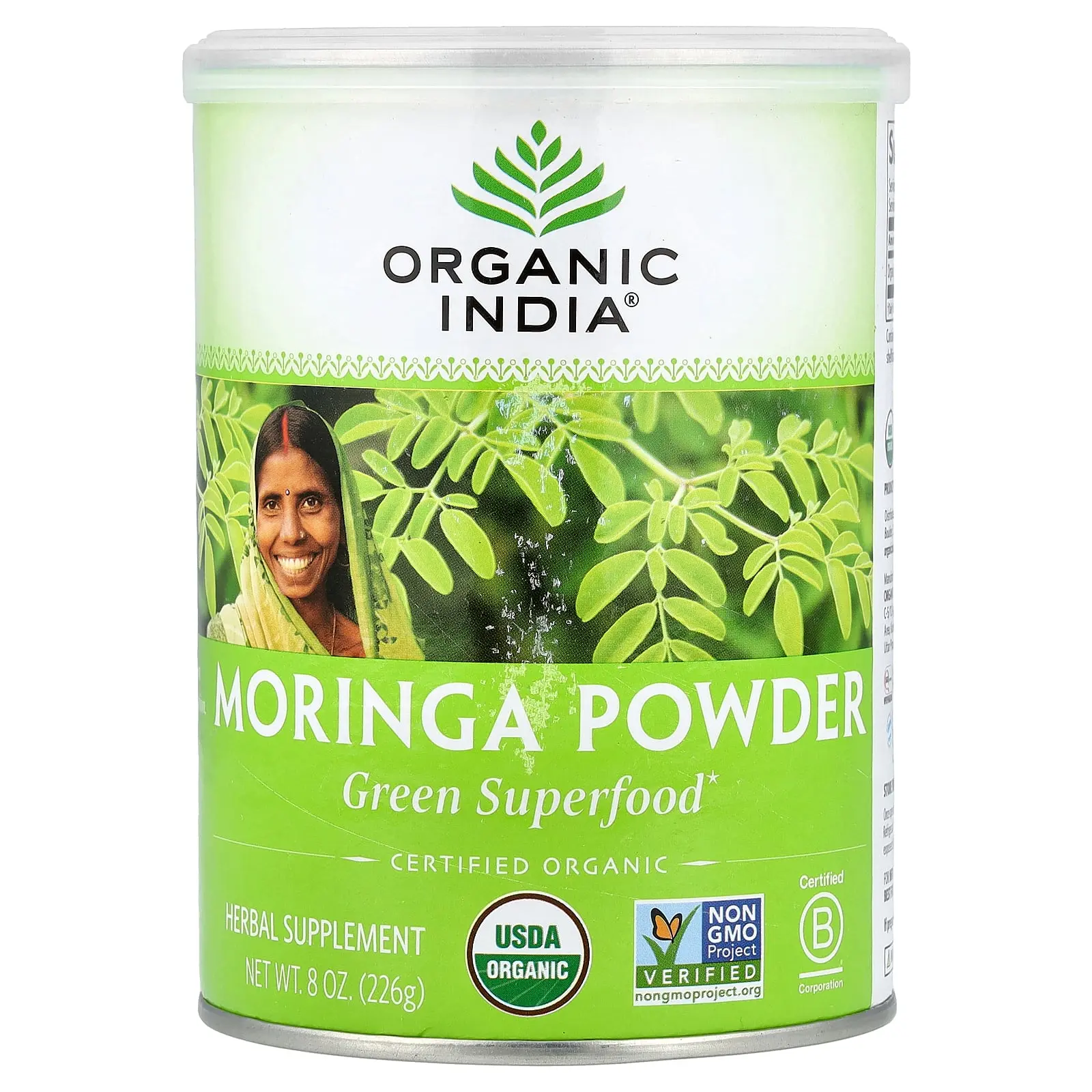 Organic India Moringa Powder Green Superfood, 8 oz (226 g)