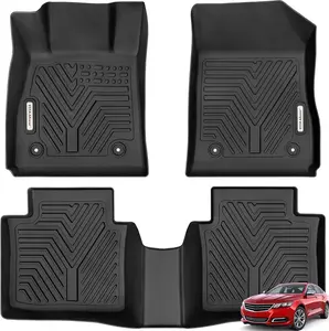 YITAMOTOR Floor Mats Compatible with 2014-2020 Chevrolet Impala, Custom Fit Black TPE Floor Liners 1st & 2nd Row All-Weather Protection