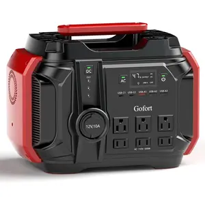GOFORT Portable Power Station 540Wh/500W(Peak 1000W) 6 x AC 110V Outlets PD 60W Portable Solar Generator CPAP Battery Power Outage Supplies Emergency Backup Power for Outdoor RV/Van Camping Fishing