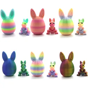 Internal Rabbit 3D Printed Easter Egg, Surprise Bunny Easter Egg, 3D Printed Animal, Easter Basket Filler, Stress Relief Gift