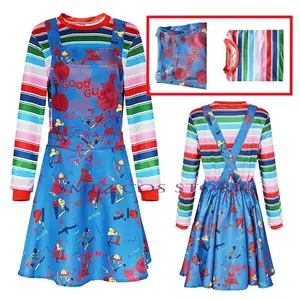 Anime Chucky Cosplay Horror Killer Halloween Costume Dress Uniform Halloween Party Clown Outfit for Woman