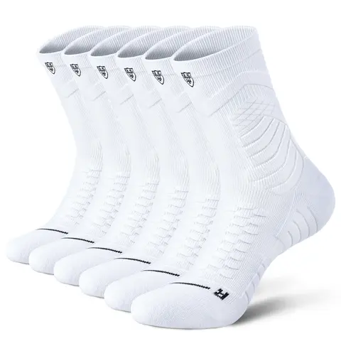 Men's 5-Pack Cotton-Poly Activewear Calf-High Grip Socks - Unisex Fit, Arch Support, Moisture-Wicking, Anti-Slip Cushioning, Durable Blend Handles Busy Workouts, Less Foot Fatigue, Assorted Colors, Machine Washable, All Seasons, for Running, Cycling