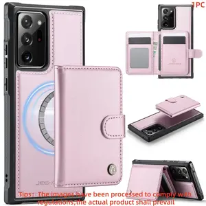 For Samsung Galaxy Note20 Ultra Case, 3 Card Slots + 2 Wallet Pockets, Rfid Shield, Magnetic Closure, Shockproof, Unisex Design