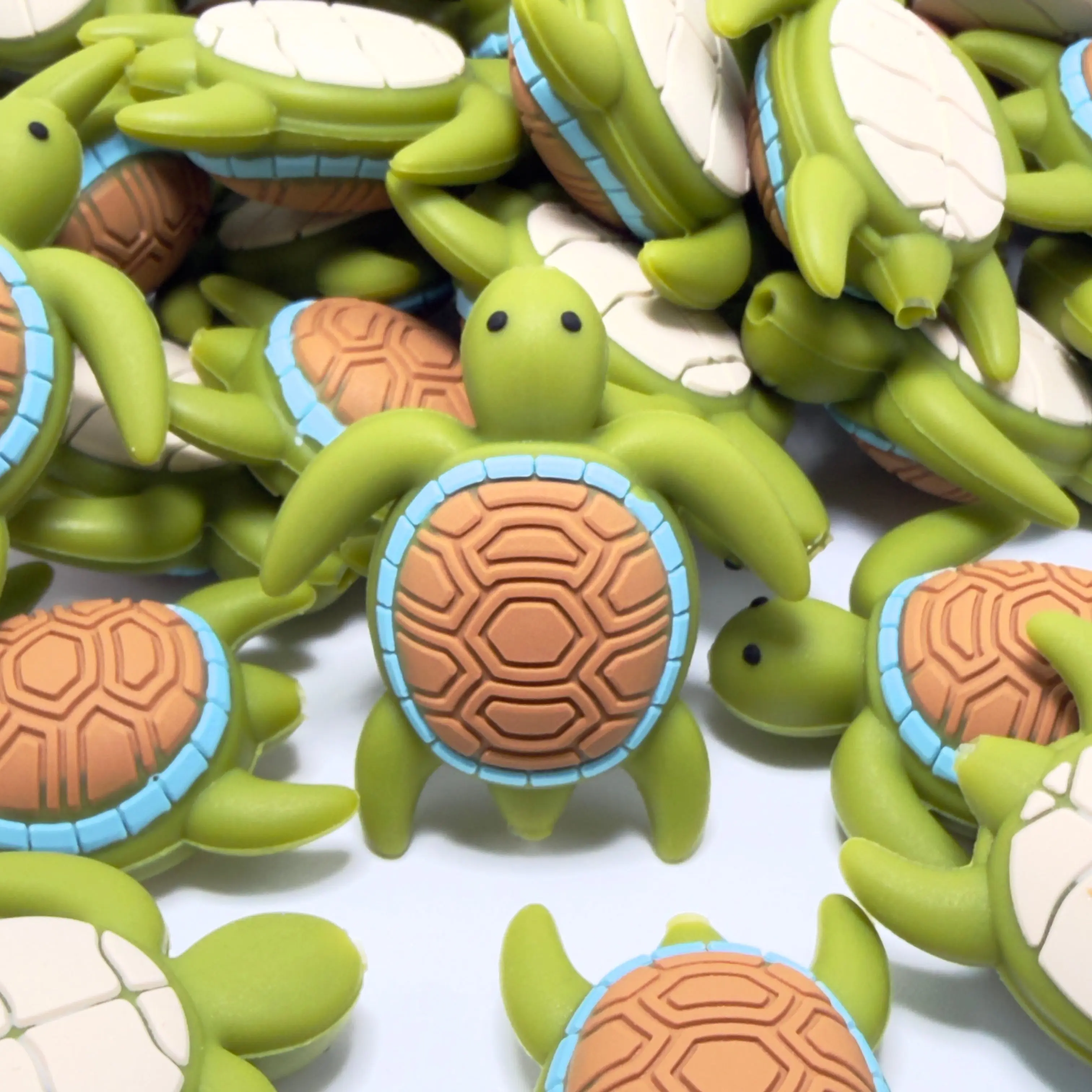 1pc Slow & Happy Turtle 3D Silicone Focal Beads - Ocean Vibe Crafting & DIY Craft Supplies for Beaded Pens