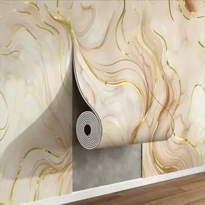 A roll of marble style self-adhesive wallpaper,15.75*118.11/23.62*118.11 inch, waterproof wall panels, oil resistantand easy to clean, suitable for decoration in livingrooms, bedrooms, bathrooms, kitchens, andstairs.