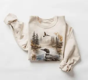 Retro 90's Common Loon Vintage Birdwatching Unisex Sweatshirt, Hunting Sweatshirt
