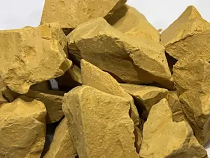Premium Natural Golden Yellow Kaolin Clay Chunks, Edible & Cosmetic Grade, Mildly Sticky Raw Earth Clay, 7 oz / 200g