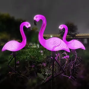 Solar Flamingo Lights (3-Pack Or 1-PC) - IP44 Solar Outdoor Lights For Halloween Camping lights Easter decorations Perfect Garden/Patio Decor & Gift For Women - Mom, Wife Or Daughter No power needed For Garden Pond Patio Villa Shop