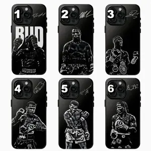 Boxing All Legends Signature Phone Case, Legendary Boxer Collection, Iconic Fighting Star Black Phone Cover, Suitable for iPhone 17-11 Pro Max/Plus and  Samsung Galaxy S23-25