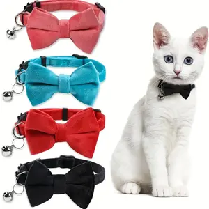 Cat Bowtie Collar with Bell Secure Clip
