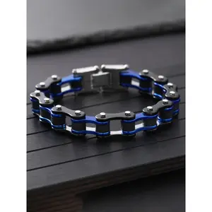Men's Punk Motorcycle Chain Bracelet, Unique Design, Trendy Fashion Accessory, Perfect for Bikers, Punk Style Bracelet, All Seasons Wear