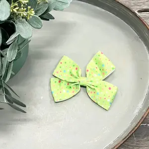 Green Polka Dot Clippy Bow Style #1