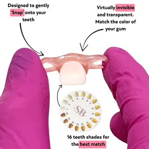 Flexi Flipper | Custom-Made Fake Teeth | Covers Up to 3 Missing Adjacent Teeth | Flexible Cosmetic Teeth for Enhanced Smile Appearance Comfortable Fit Natural Look