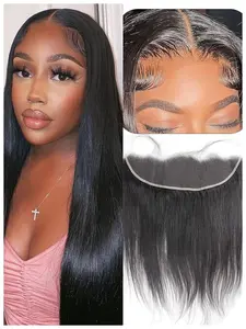 HD Lace Frontal 13x4 Human Hair 12a, Straight Ear to Ear Lace Frontal Closure, Transparent Lace Frontal Only, High-Quality Hairpiece, Lace Closure Wigs