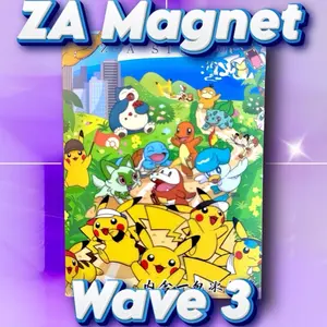 ZA Magnets Wave 3 - One Anime Magnet Per Pack Featuring Pikachu and Friends Collectible Item
