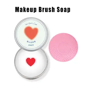Brush Cleaner Soap with Silicone Cleaning Pad, Natural Alcohol Free Makeup Tool for Deep Cleansing and Bristle Conditioning