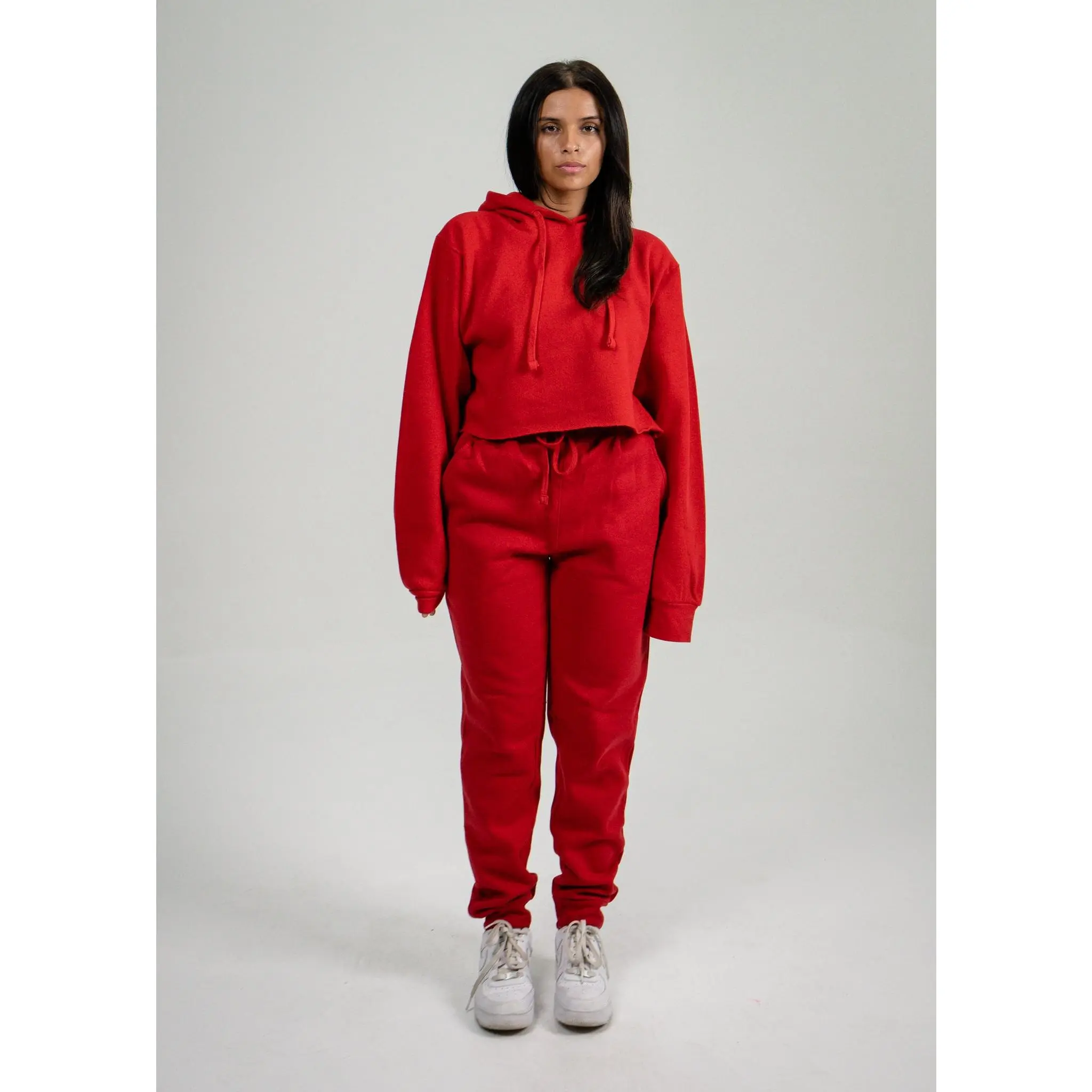 Red Crop Top SweatSuit