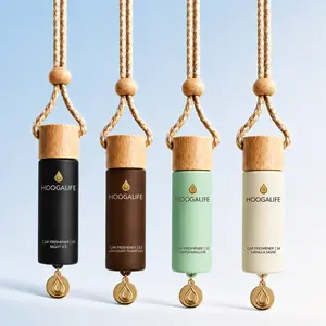 Car Fragrance Diffuser Bottle – Hanging Car Air Freshener, Long-Lasting Fragrance Essential Oil Perfume, 4-Piece Car Accessory Gift Pack