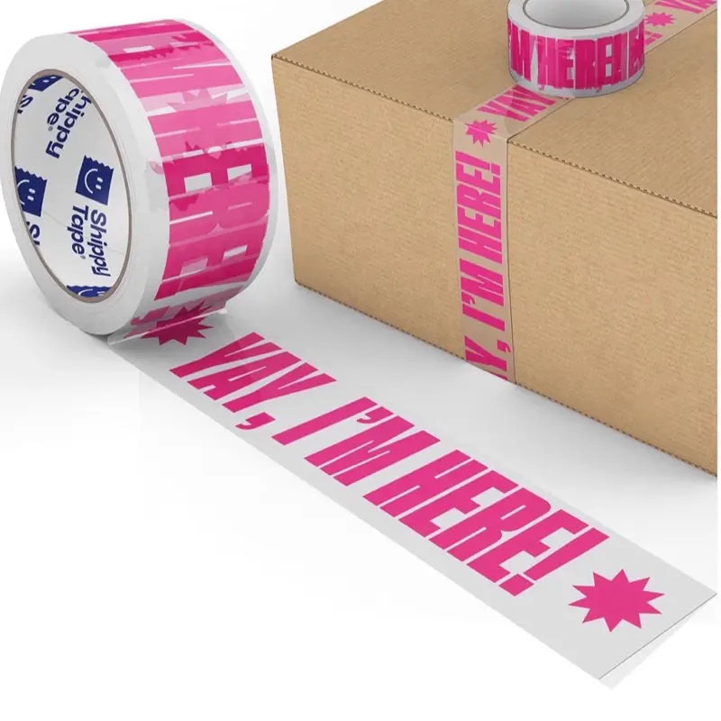 Here I Am Clear-Pink Solid Packaging Tape, 60 Pack Acid-Free Adhesive Tape That Bonds Materials for Classroom Use (All Ages)