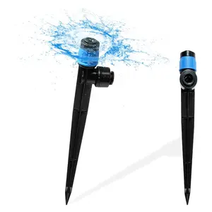 30PCS Push-to-Fit Drip Irrigation Emitters for 1/4 inch Irrigation Tubing, Adjustable 360 Degree Vortex Drip Emitters with Stake, Irrigation Dripper Sprinklers for Drip Irrigation System
