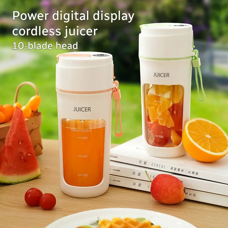 Home small portable fruit juicing cup Multifunction digital display small portable juicer