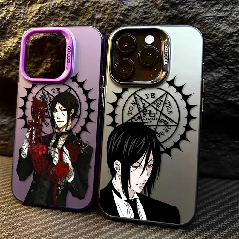 Black Butler Michaelis For iPhone 16 15 14 13 12 11 Pro Max XS Max X Fashion Colorful Silver Phone Case
