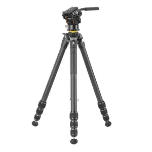 Vanguard VEO 5 264CV-14 Carbon Tripod with Fluid Video Head for Cameras Optics & Smartphones 17.6-Pound Load Capacity 26mm Legs
