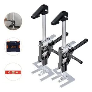 VEVOR Labor Saving Arm Jack, 2 PCS 440 lbs Bearing Capacity, Lifting up to 9.3", Metal Hand Lifting Jack Tool with Magnetic Level, 2 Adjustment Modes, for Door, Window, Furniture, Woodworking, Black